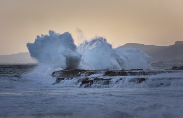 Storm waves at Figure 8 pools, Australia
