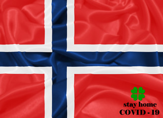Stay Home . Coronavirus epidemic, word COVID-19. COVID-19 infection concept.Norway