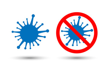 symbol of antibacterial, no bacteria or virus,coronavirus  2019-ncov icons