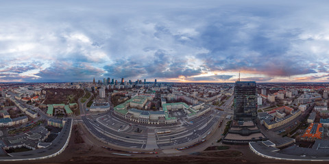 Warszawa panorama sferyczna 360 - obrazy, fototapety, plakaty