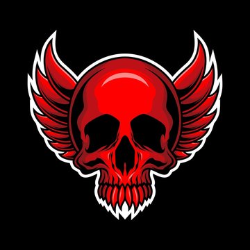 recommend clip art: red demon skull logo