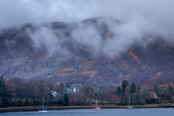 Dramatic Rainy Clouds over Loch Leven in Scotland