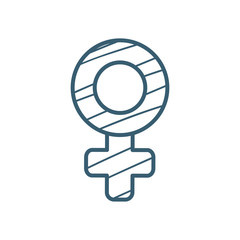 Isolated female gender line style icon vector design