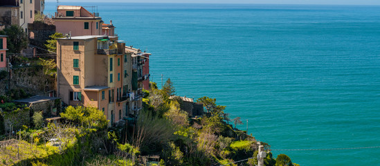 Beautiful landscape of Cinque Terre Mountains, Corniglia