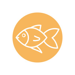 Isolated fish line block style icon vector design