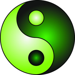 Yin Yang classic symbol in vector green design