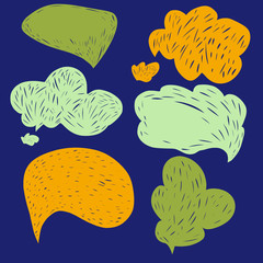 Collection of colorful speech bubbles and dialog balloons. Hand drawn illustration © Olga