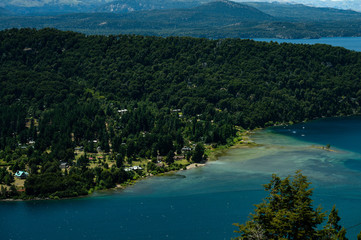 Aerial view of a landscape in Bariloche, Argentina