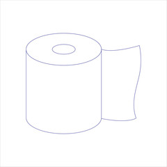 toilet tissue paper roll icon. sketch in fine lines. purchases during the pandemic. Vector illustration