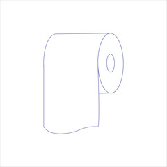 toilet tissue paper roll icon. sketch in fine lines. purchases during the pandemic. Vector illustration
