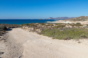 Dirty road to Mytakas beach