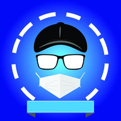 Illustration mascara and corona soap virus and sanitization and protection 