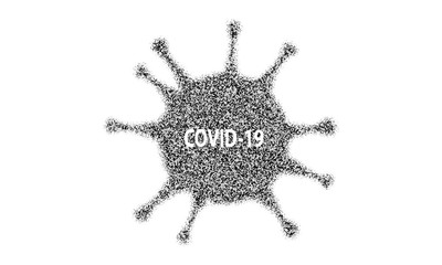 Corona virus dot COVID-19. Virus infections epidemic banner on white background. Vector healthcare coronavirus illustration