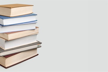 Stack of old study books on the desk