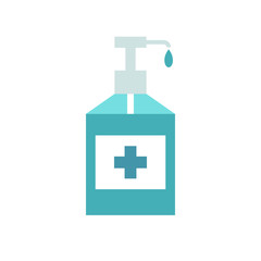 alcohol gel, hand sanitizer flat icon, vector illustration