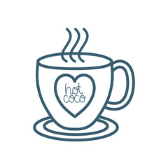 Isolated coffee cup with heart line style icon vector design
