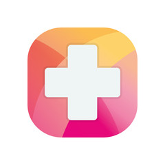 Isolated medical cross block flat style icon vector design