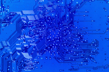 Electronic circuit board background. Electronic computer hardware technology