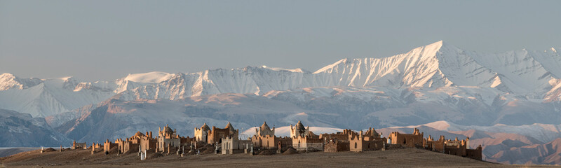 first morning sunlight falling on the cemetery of Terek, south of Baetov, near the Mels-Ashu pass...