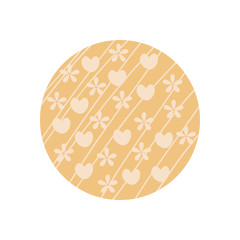 Isolated hearts and flowers flat block style icon vector design
