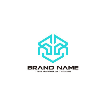 modern robot logo design vector