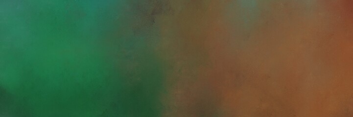 brown, dark slate gray and sea green color background with space for text or image. vintage texture, distressed old textured painted design. can be used as horizontal background graphic