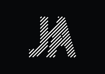 Modern Abstract Logo Design Featuring Intertwined Letters J A with Diagonal Lines and Geometric Precision