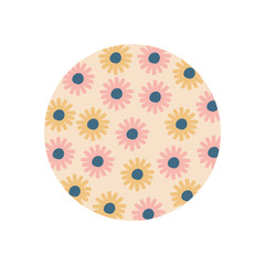 Isolated flowers flat block style icon vector design