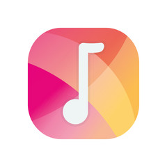 Music note block flat style icon vector design