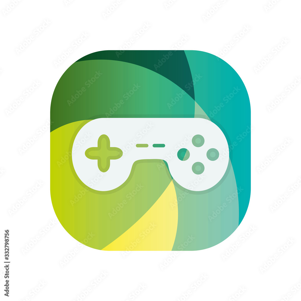 Wall mural Isolated videogame control block flat style icon vector design