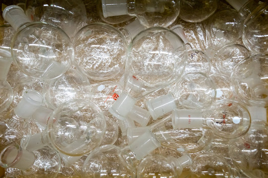 round bottom flasks in a drawer