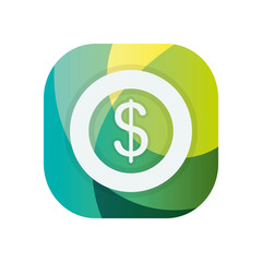 Isolated coin block flat style icon vector design