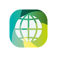 Isolated global sphere block flat style icon vector design