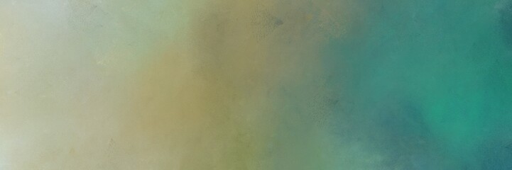 abstract painting background graphic with dark sea green, teal blue and blue chill colors and space for text or image. can be used as horizontal header or banner orientation