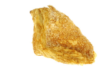 close up on single apple turnover dessert