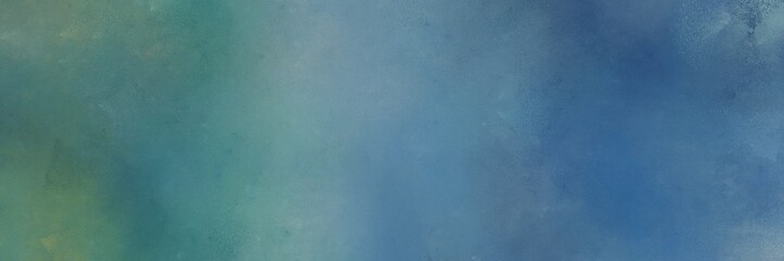 vintage abstract painted background with blue chill, sea green and light slate gray colors and space for text or image. can be used as horizontal header or banner orientation