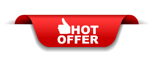 red vector illustration banner hot offer