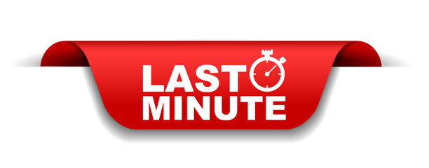 red vector illustration banner last minute