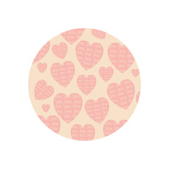 Isolated hearts flat block style icon vector design