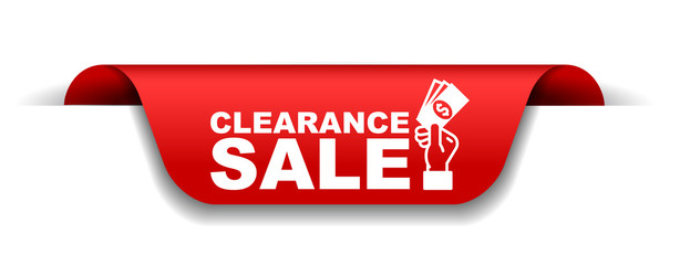 red vector illustration banner clearance sale