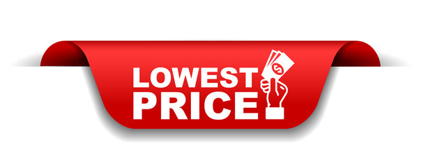 red vector illustration banner lowest price