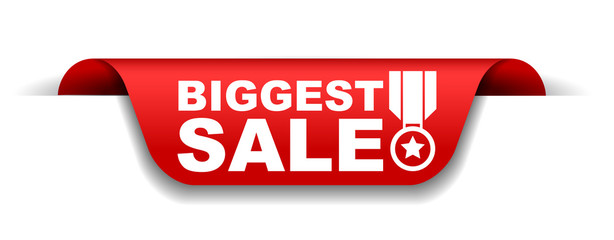 red vector illustration banner biggest sale