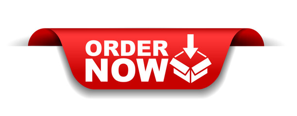 red vector illustration banner order now