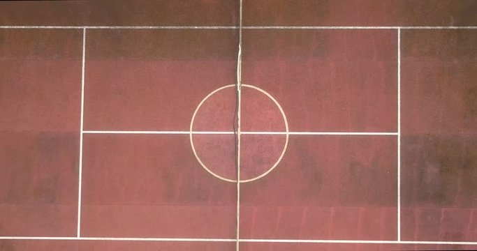 Empty Tennis Court Multisport Field in a small town