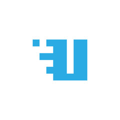 initial letter u abstract square concept logo