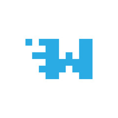 initial letter w abstract square concept logo