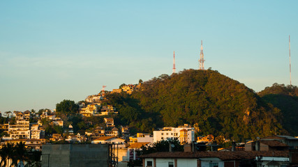 Large Green Mountain View at Sunset In Puerto Vallarta Mexico