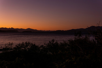 Sunset in mountains of Bariloche
