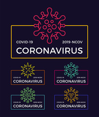 Set of coronavirus pandemic badge. health and medical vector illustration. COVID-19 virus outbreak spread. stop coronavirus t-shirt design concept.