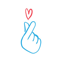 Obraz premium Asian gesture of love. Fingers heart.